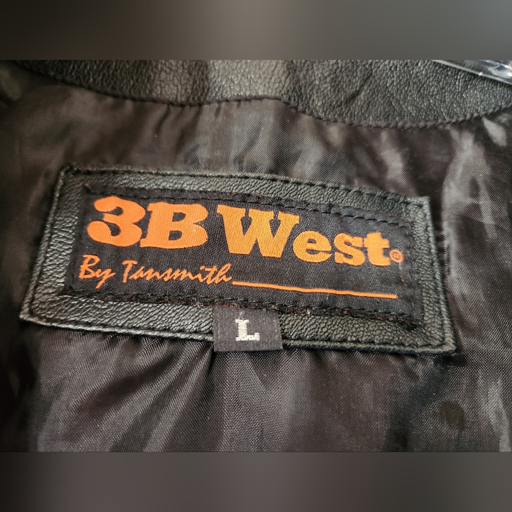 3B WEST Tansmith Black Fringe Multi Beads Leather Western Native Coat Jacket 36 - Picture 11 of 16